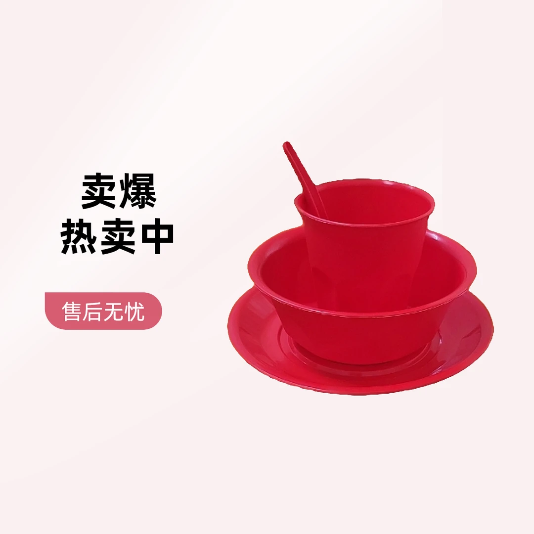 碗碟杯勺喜宴一次性餐桌用品套装碗碟高档家用婚庆十人份（送筷子）