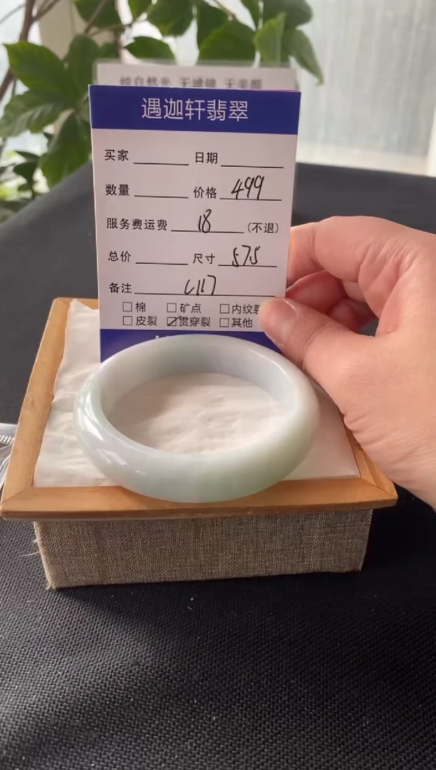 【闪购商品】翡翠手镯未镶嵌58圈口 C117编码