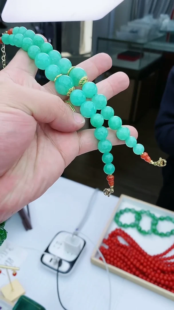 【闪购商品】翡翠手链14K金镶嵌S273手链