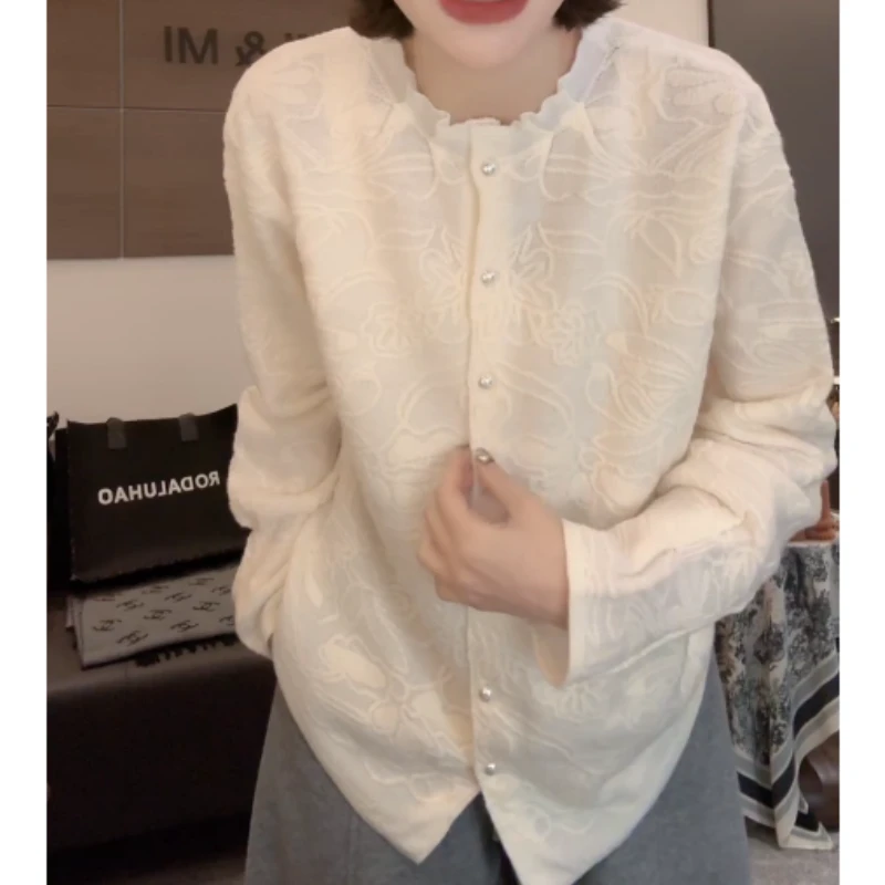 冬季新款韩系百搭显瘦时尚气质木耳领毛衣针织衫LK2508755