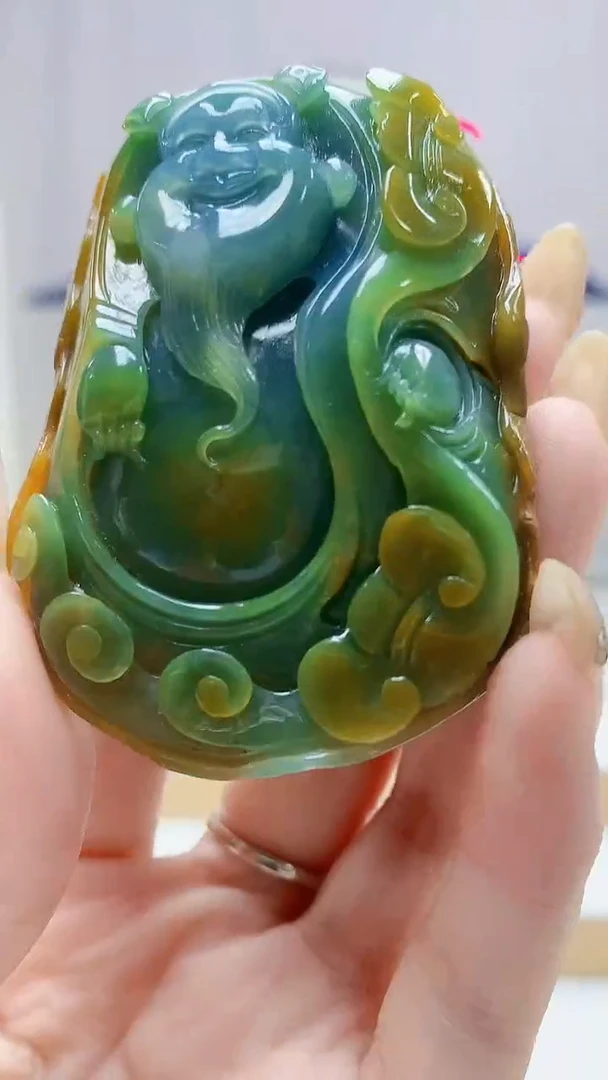 未镶嵌定制翡翠5159DD-毛货挂件83