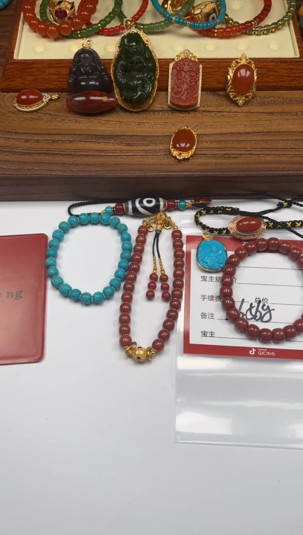 18K金镶嵌绿松石手串手串涅*～手串手串