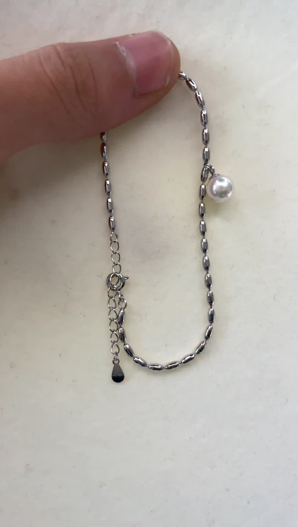 银S925镶嵌手绳海水珍珠