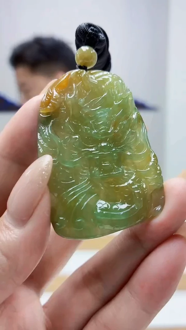 未镶嵌定制翡翠4917MM-毛货挂件52