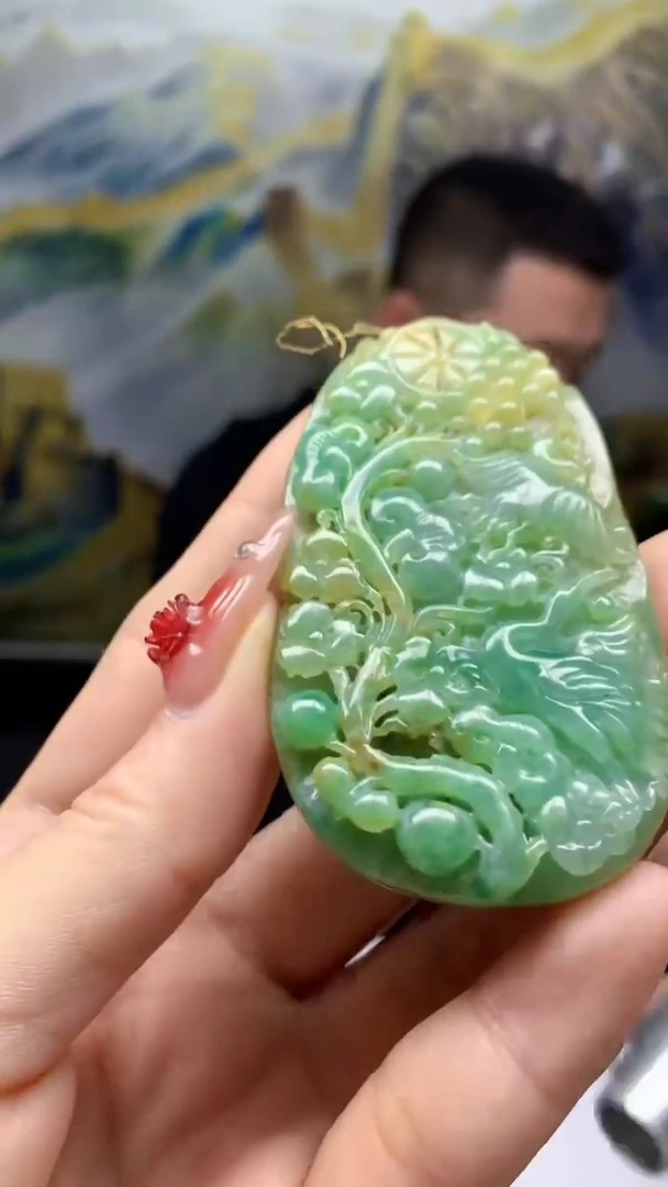 【闪购商品】定制翡翠未镶嵌1064ry-毛货挂件56