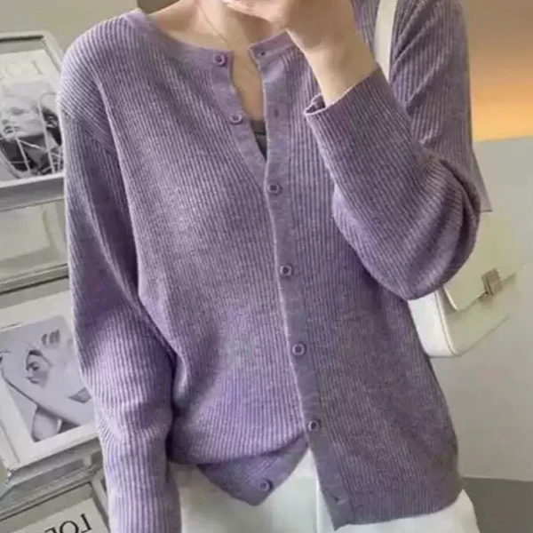 【丽公主专属】2025时尚百搭设计感纯色百搭基础款针织开衫S733#