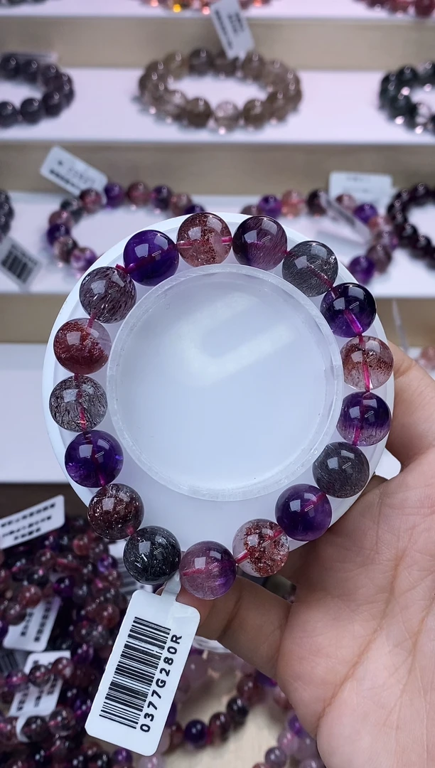 【闪购商品】水晶手链未镶嵌黑加仑超七单圈12m+