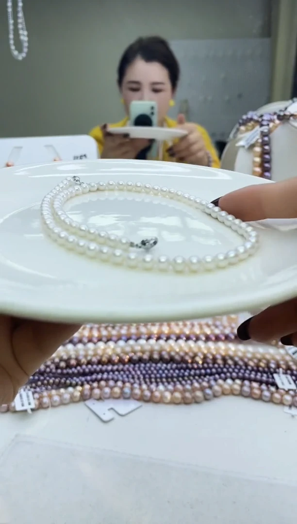 未镶嵌项链淡水珍珠白色系小米项链