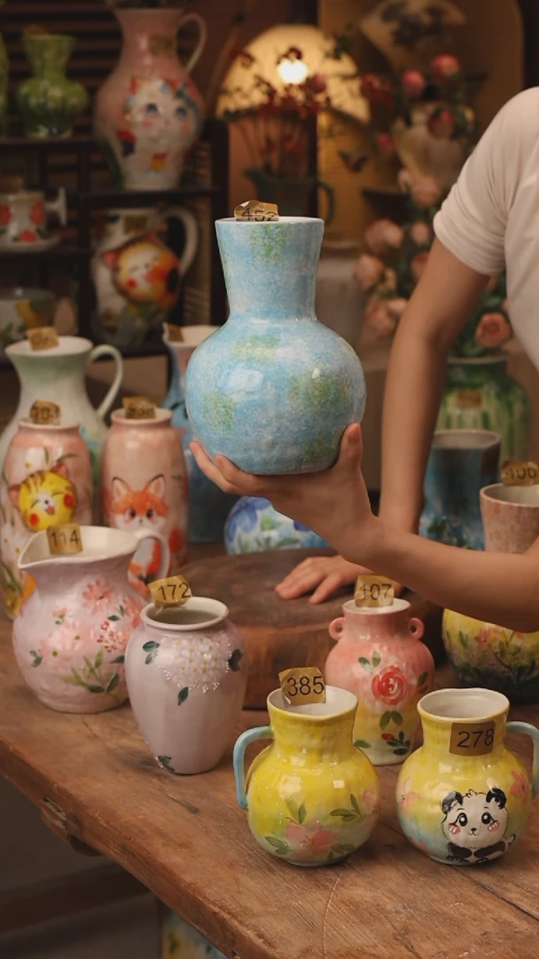 陶瓷景德镇设计师手作花器摆件侘寂风452