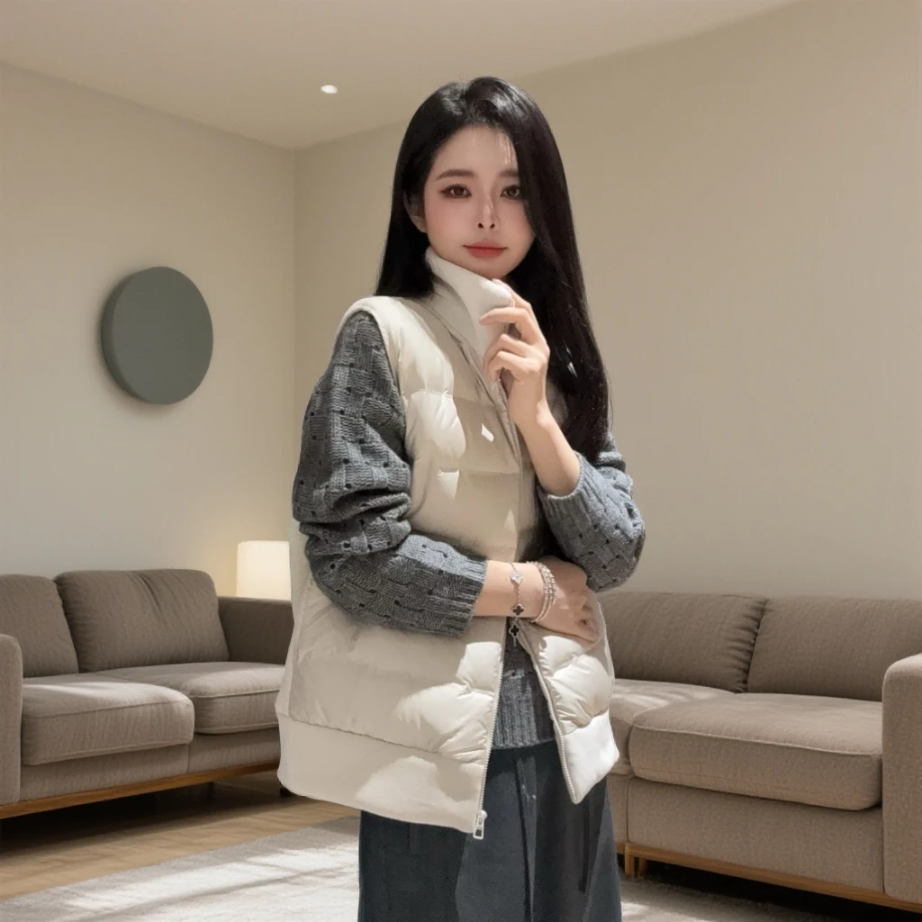 宿慕SUMU女士羽绒马甲2025秋冬新款时尚百搭羽绒背心马甲9781