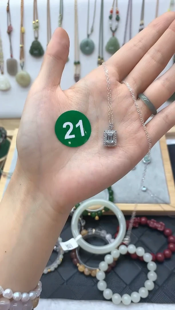 海蓝宝石颈饰银S925镶嵌吊坠4