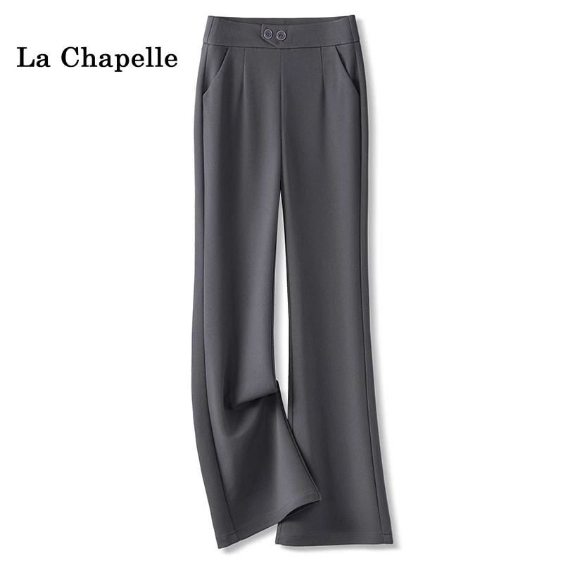 拉夏贝尔黑色西装阔腿裤小个子2026新款秋冬百搭长裤显瘦休闲裤女