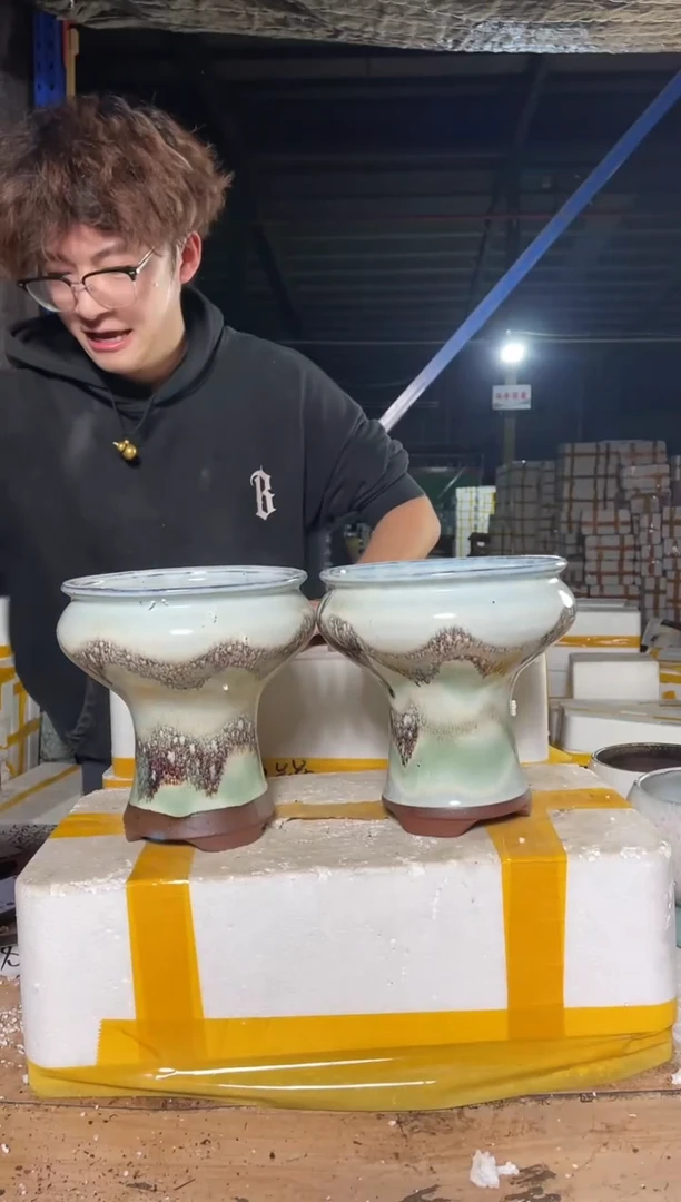 紫砂花盆宜兴紫砂粗陶花盆22.8/14