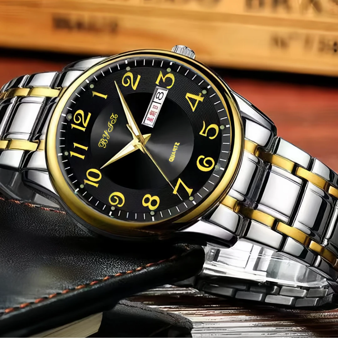 5914 H-【官方正版】-超级夜光黑-时尚商务多功能男士腕表