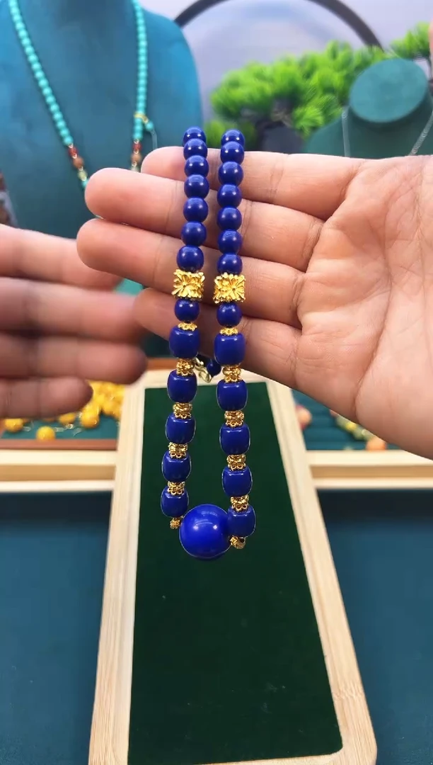 青金石14K金镶嵌颈饰X92