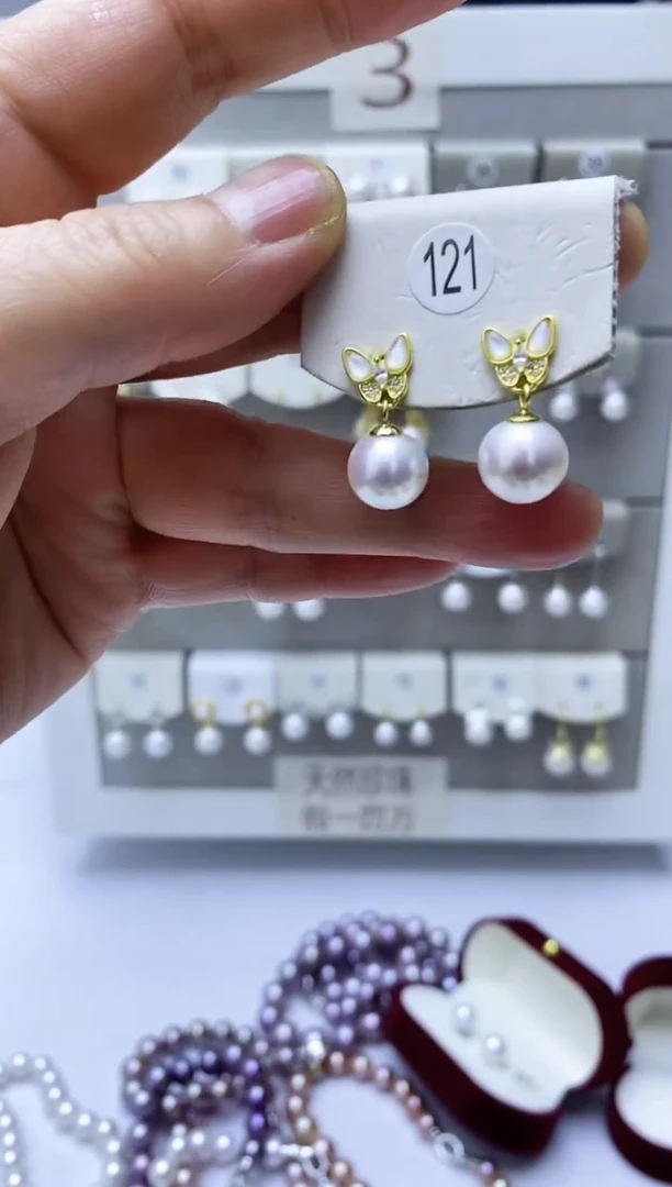 【闪购商品】淡水珍珠耳饰银S925镶嵌121