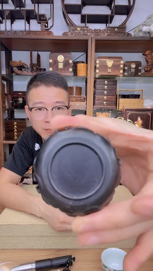 乌木类书架490紫光檀如意花3.3公分底座  库存