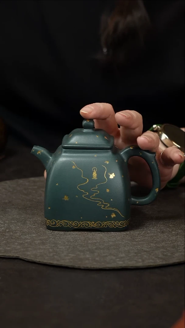 茶壶紫砂清**爱秦权绿泥紫砂壶