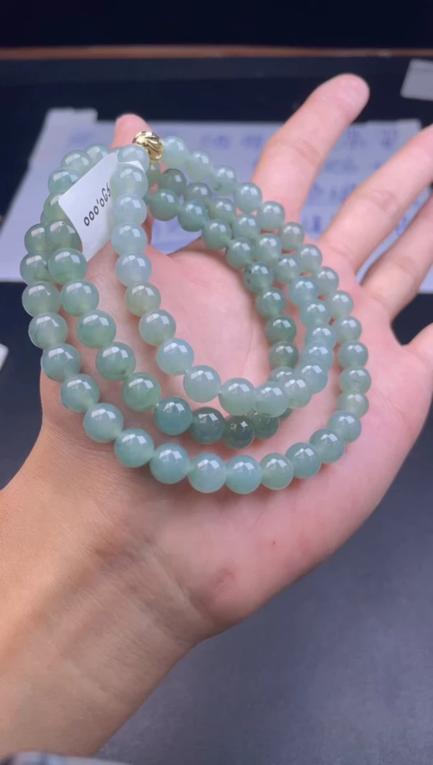 未镶嵌定制翡翠珠串卡7.8
