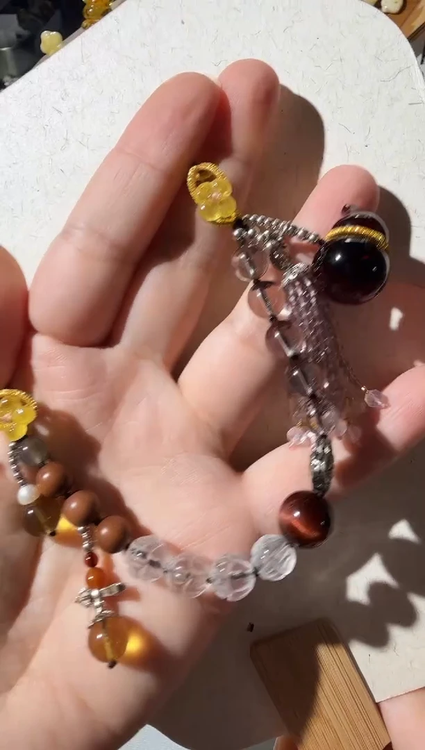 手链琥珀未镶嵌琥珀水晶手机挂