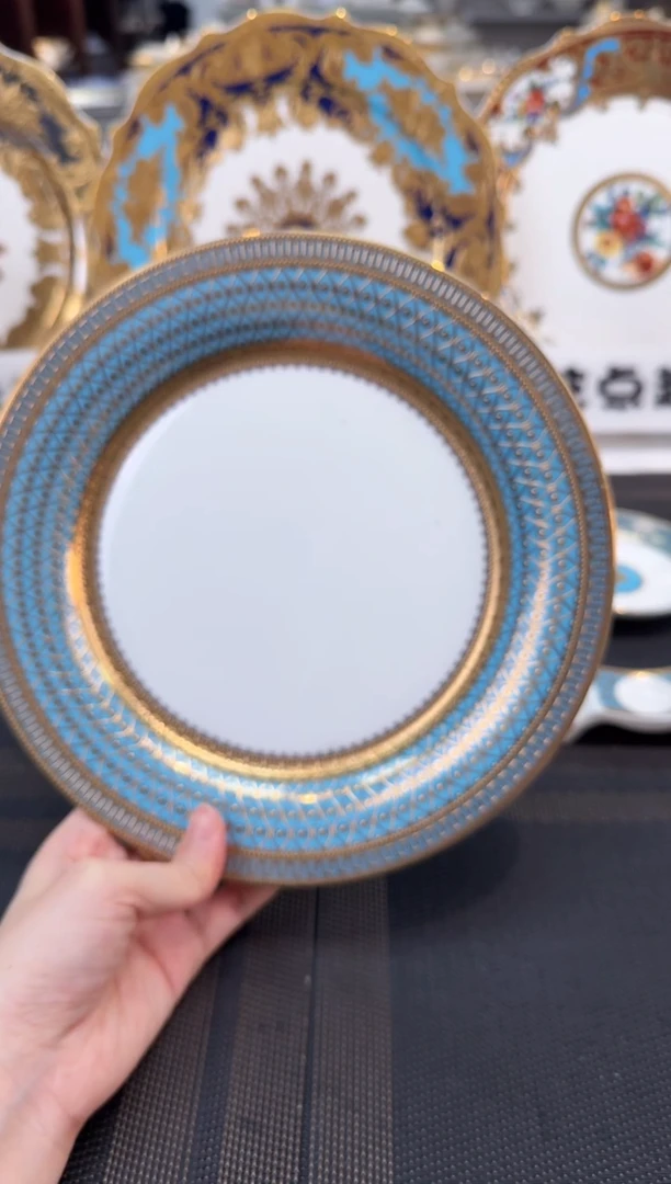 瓷片8.5英寸反边盘 1个