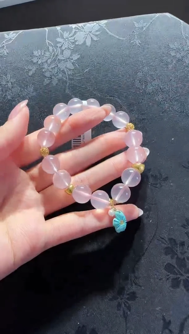 【闪购商品】水晶手串未镶嵌粉水晶小花花手串设计款