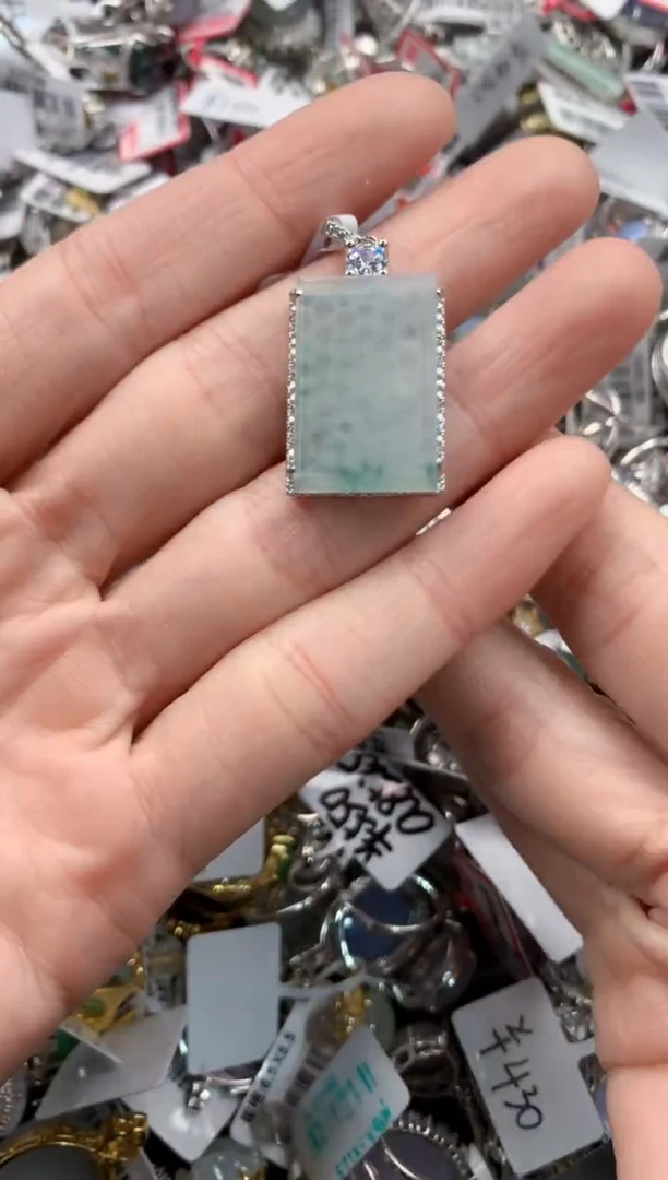 银S925镶嵌戒指翡翠7777       6