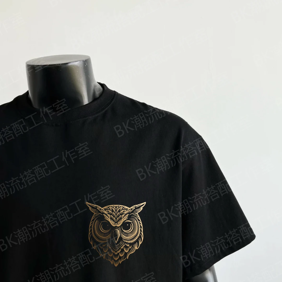 230g美式纯棉重磅T恤美式透气印花短袖夏季休闲宽松圆领半袖T恤