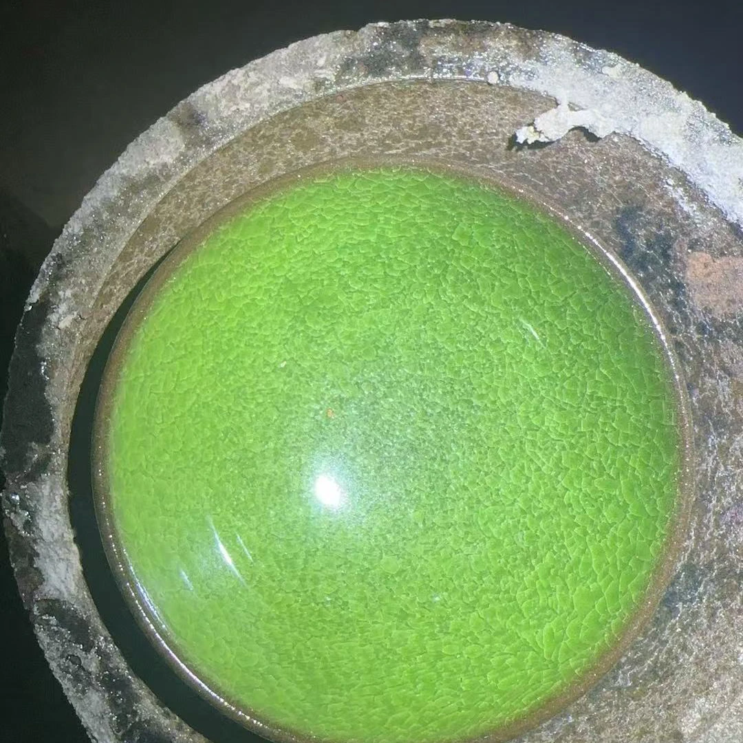 建窑建盏 绿冰裂盏