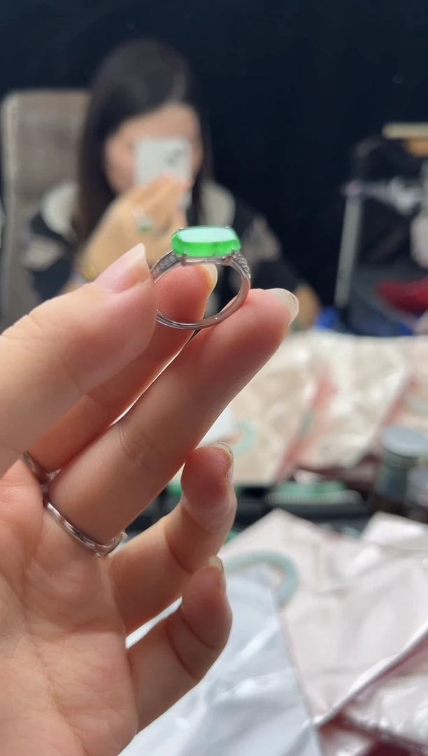 银S925镶嵌戒指翡翠0484108288