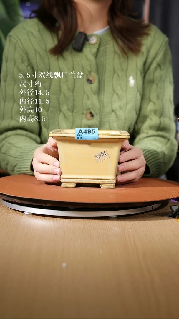 【石湾花盆】5.5寸双线飘口兰盆495