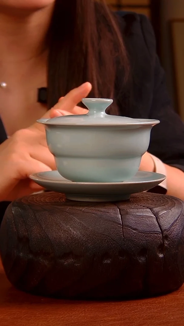 瓷片291杨 葫芦三才盖碗........