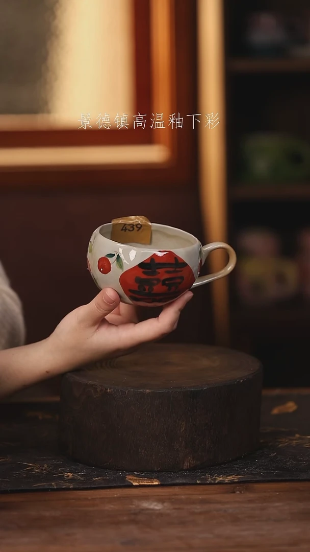 陶瓷景德镇高温釉下手绘陶瓷@L439@