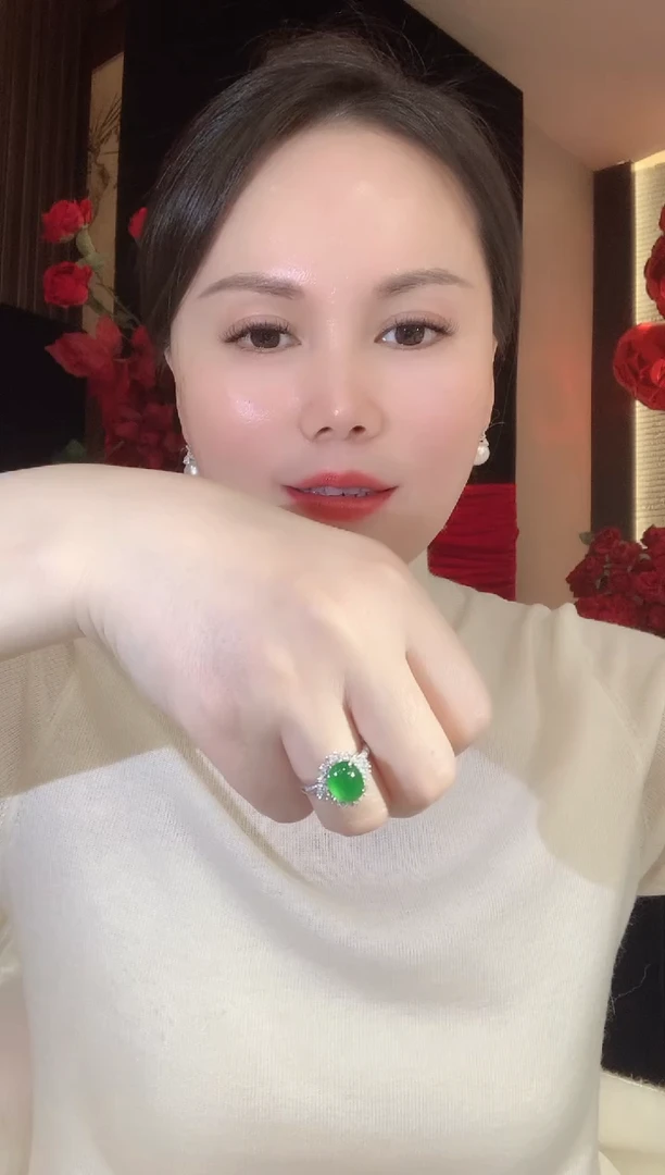 18K金镶嵌戒指翡翠C74