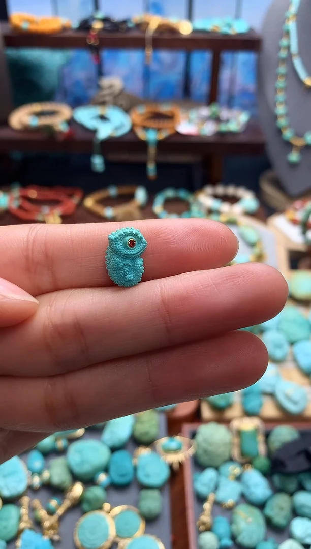 未镶嵌绿松石挂件我**白高瓷精工蜥蜴