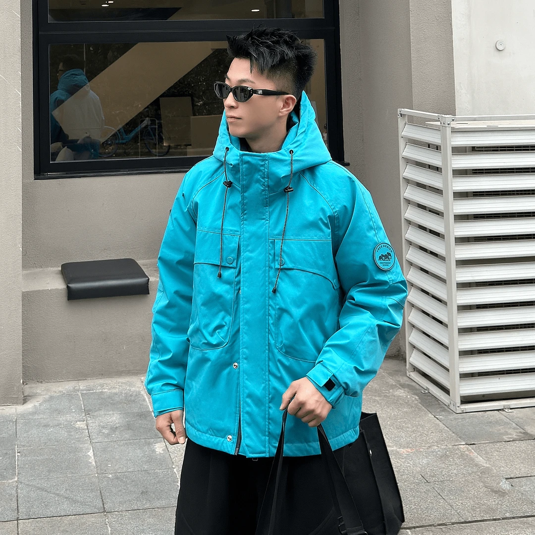 【冬季】新款潮版时尚工装户外风袖章小标5色连帽外套51012