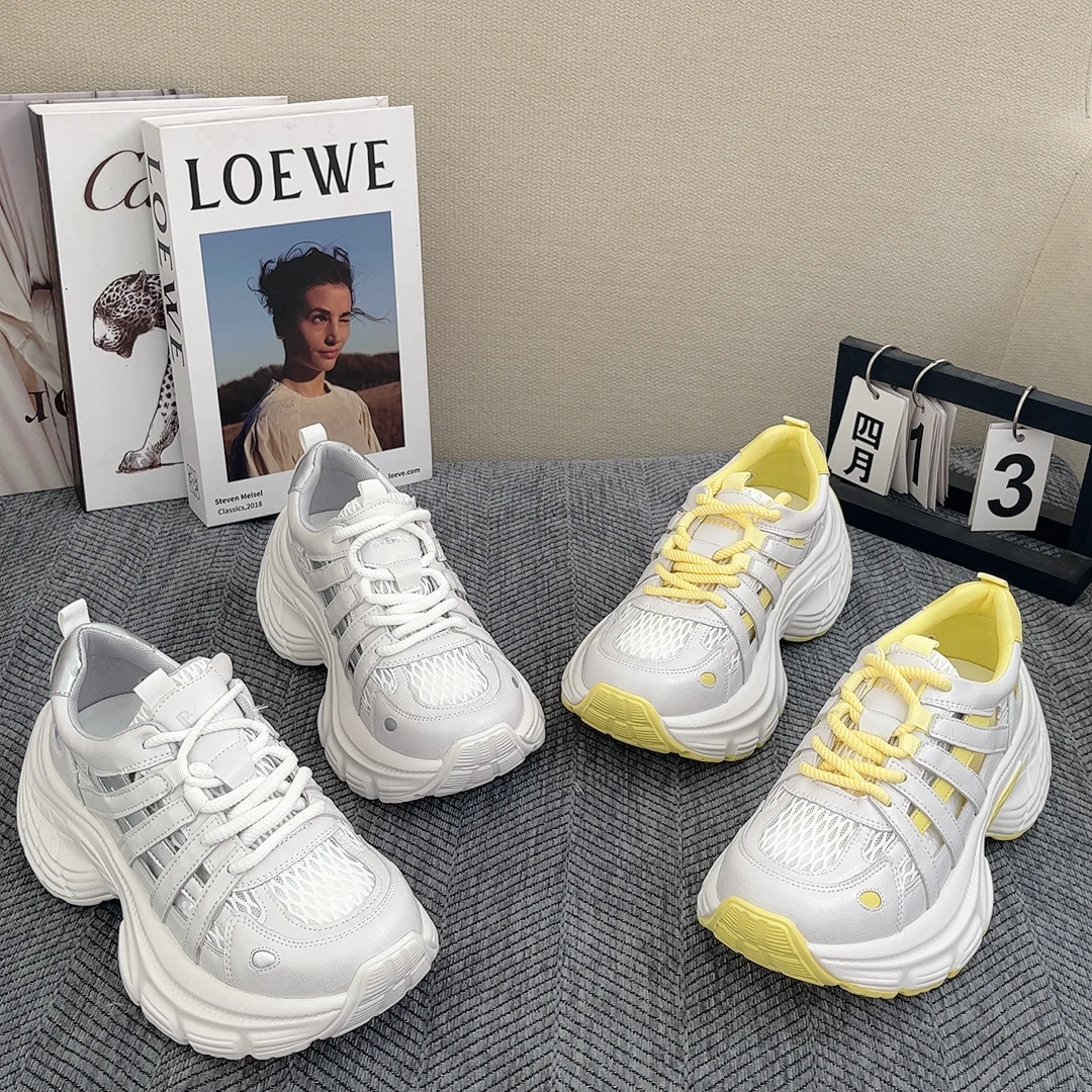 欧货2025年爆款新款厚底老爹鞋女增高擦色运动鞋休闲鞋潮厚底凉鞋