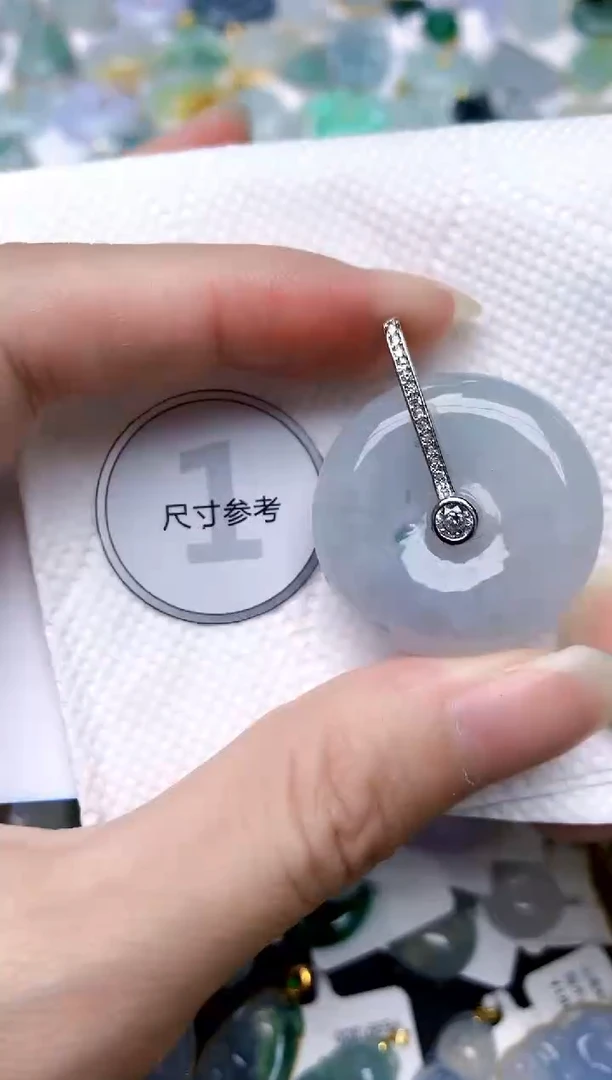 颈饰银S925镶嵌翡翠天然A货翡翠