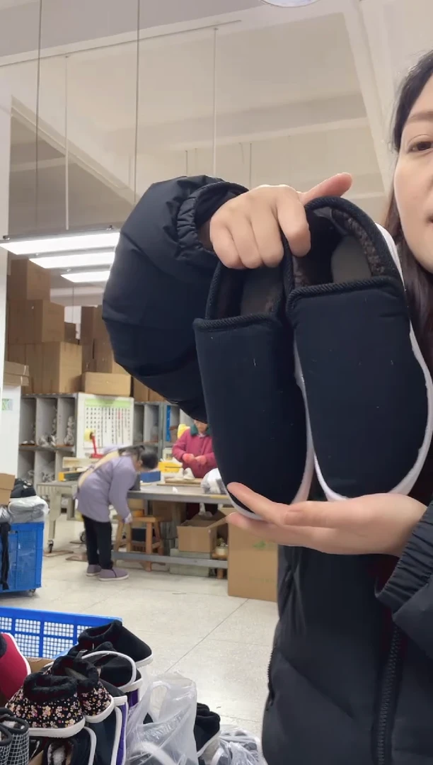 手工千层底黑色棉鞋41码349号