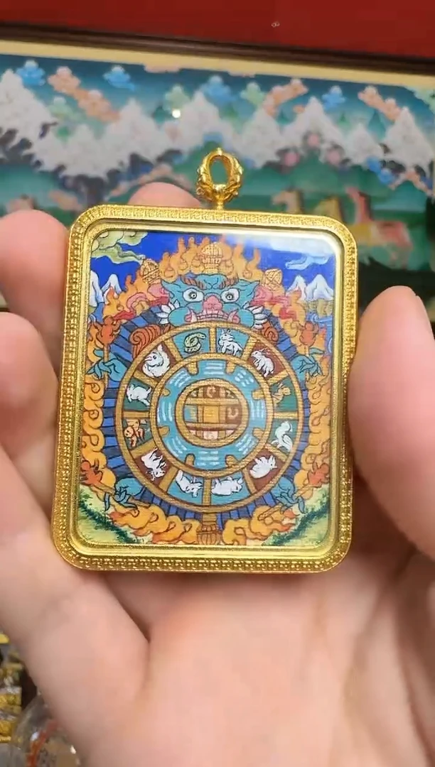 吊坠八卦-热贡纯手绘周毛