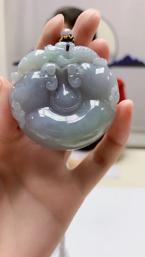 定制翡翠未镶嵌4902zm-毛货挂件如意146