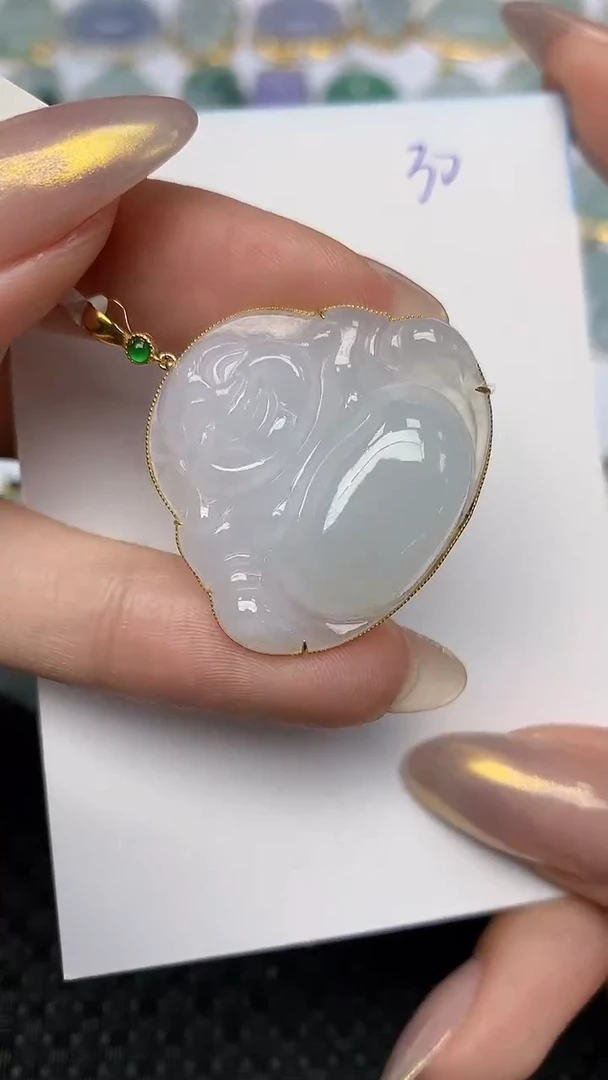 【闪购商品】翡翠颈饰18K金镶嵌 天然翡翠A货，