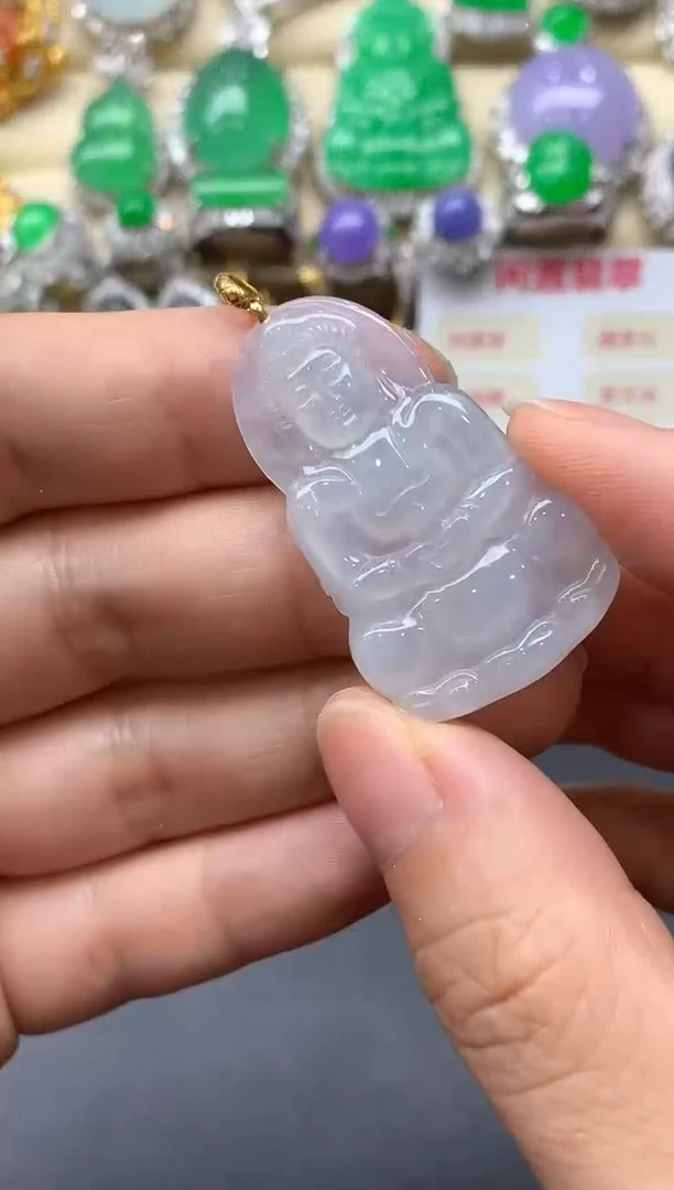 颈饰18K金镶嵌翡翠48-中国好珍宝