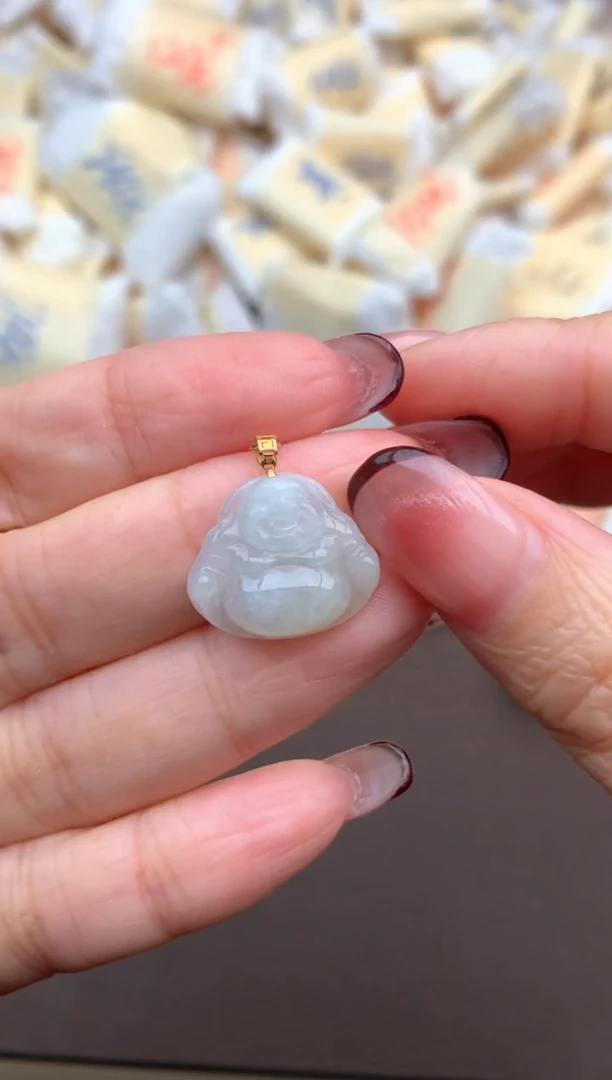 【闪购商品】翡翠挂件18K金镶嵌一