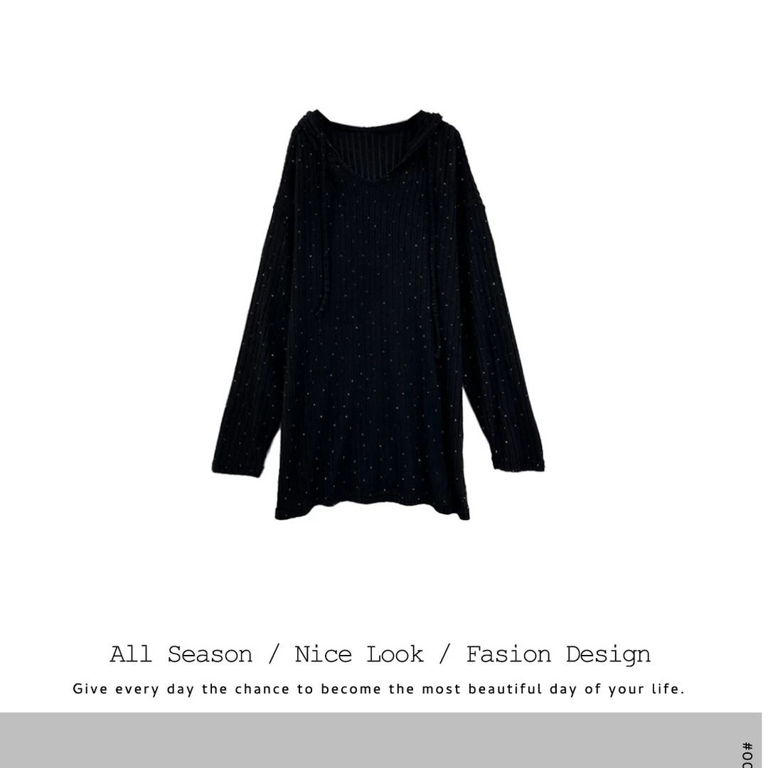 066           潮流时尚双色抽绳连帽长袖   款号 #5821