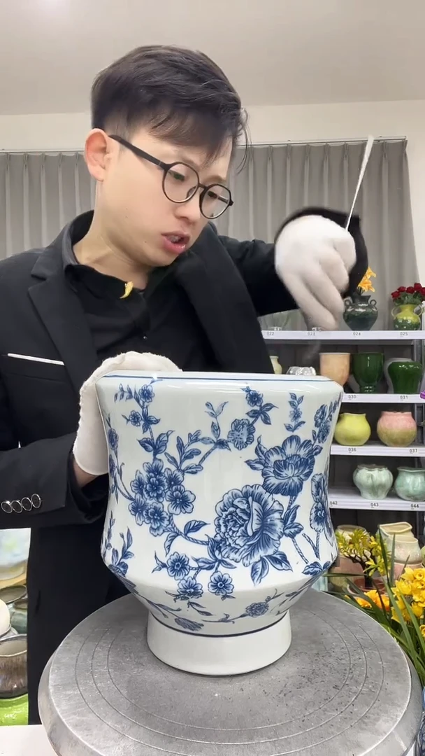 12.5陶瓷花盆直播链接高.   23   口    17