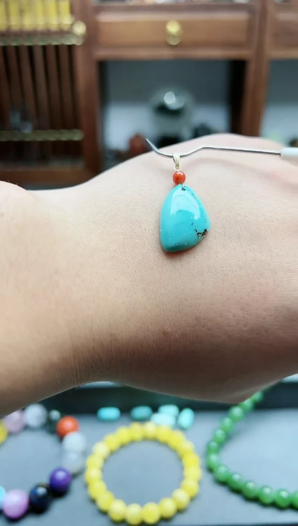 【闪购商品】绿松石吊坠合金松石吊坠*1 QJG赠链