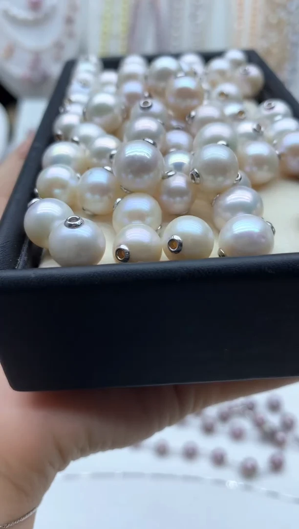 淡水珍珠银S925镶嵌吊坠(不含链)多样性发其一10mm