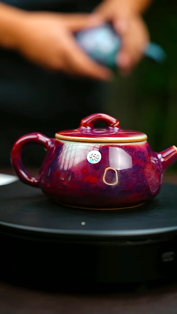 459#原矿钧瓷炉钧釉石瓢壶