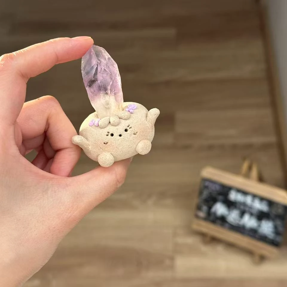 水晶小豆丁可爱冰川紫精牙